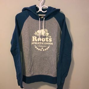 Teal and Grey Varsity Roots Hoodie